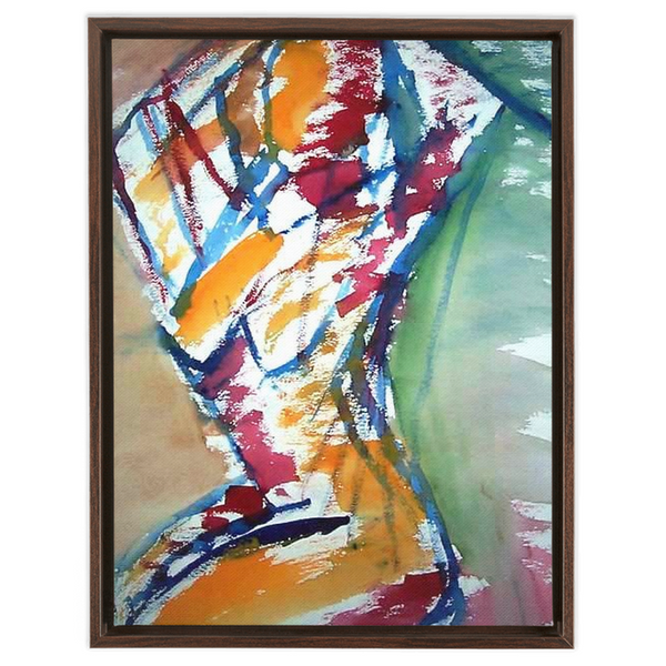 Cubist Nude - Framed Traditional Stretched Canvas