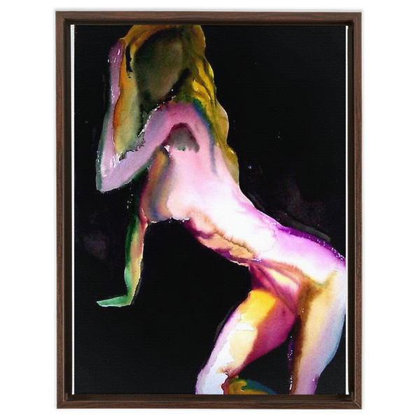 Neon Nude - Framed Traditional Stretched Canvas