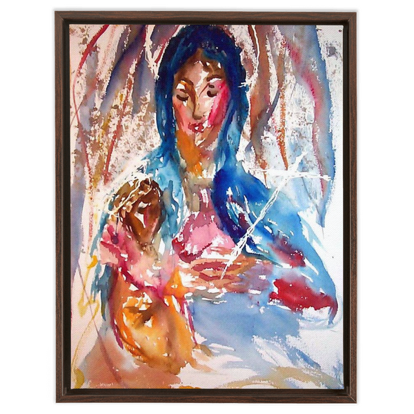Virgin and Child - Framed Traditional Stretched Canvas