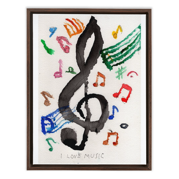 Musical Notes - Framed Canvas Wraps