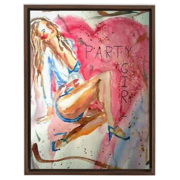 Party Girl - Framed Traditional Stretched Canvas