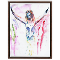 Framed Canvas Wraps bull's skull crucifixion