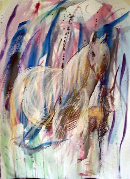 Letter sized signed glossy print - Ghost Horse