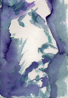 Original watercolor painting - Profile of Jesus - Dan Joyce art