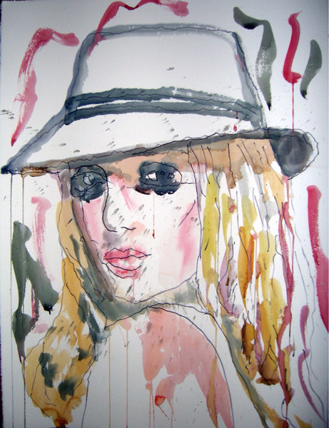 Open edition watercolor print of Britney Spears singed by artist - Dan Joyce art