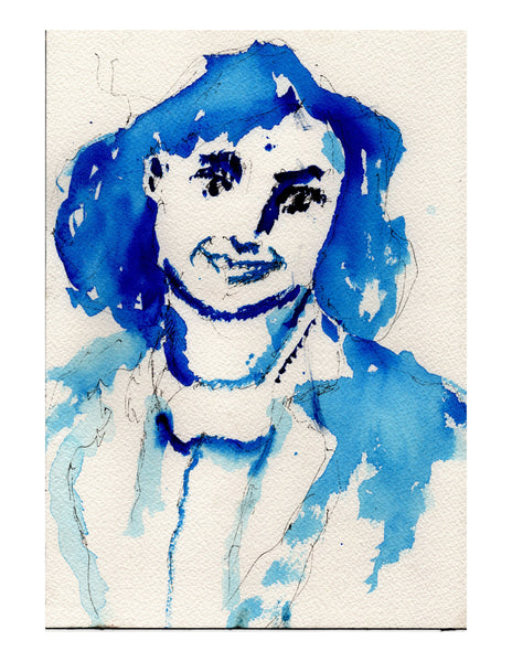 Original signed watercolor painting - Anne Frank - Dan Joyce art