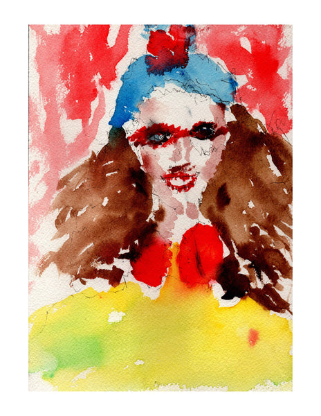 Original signed watercolor painting - Weirdo Woman! - Dan Joyce art