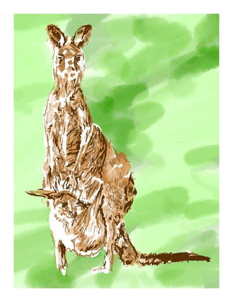 Kevin the Kangaroo - signed children's book print - Dan Joyce art