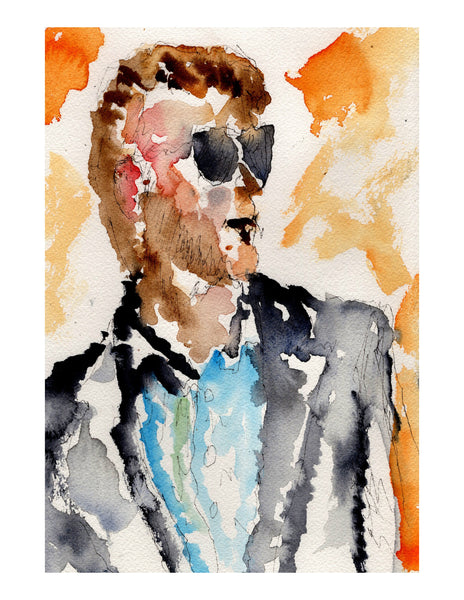 Original signed watercolor painting - A Smarter, More Confident Man - Dan Joyce art