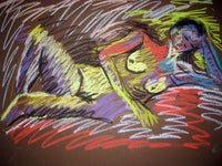 Signed original life drawing pastel sketch on toned paper - Nude #10 - Dan Joyce art