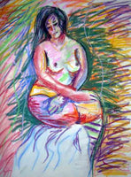 Nude life drawing pastel sketch signed original #2 - Dan Joyce art