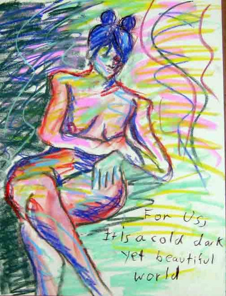 Nude life drawing pastel sketch signed original #7 - Dan Joyce art