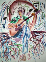 Letter sized signed glossy print - Josiah and Guitar