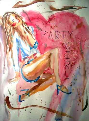 Letter sized signed glossy print -  Party Girl